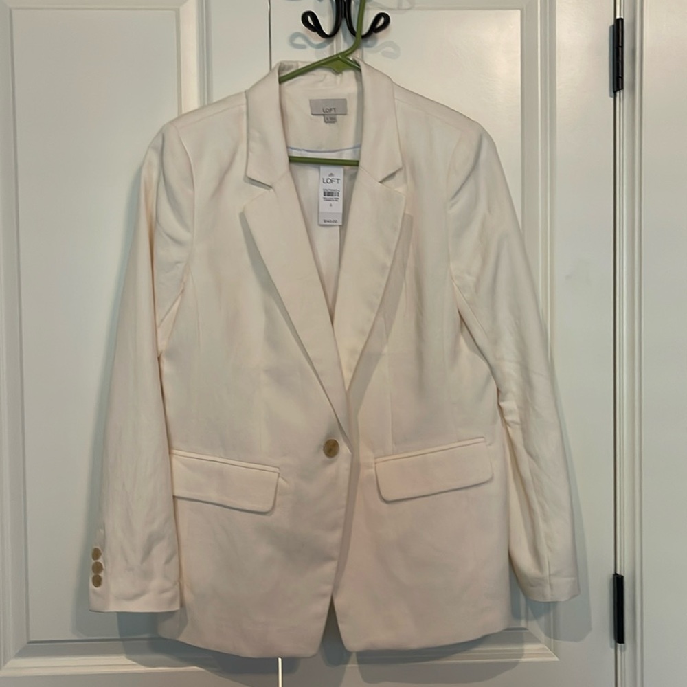 NWT LOFT cream blazer size 8